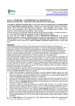 Alcol. Il problema, la prevenzione, la prevenzione e