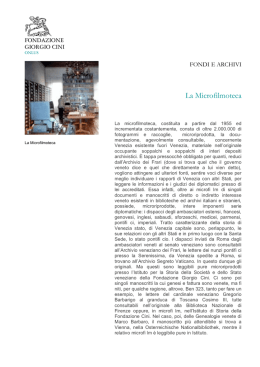 La Microfilmoteca - Fondazione Giorgio Cini