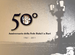 Opuscolo 50 anni della fede baha`i a bari