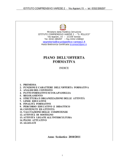 P.O.F. d` ISTITUTO - Istituto comprensivo Varese 2