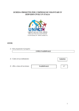 scheda progetto per l`impiego di volontari in servizio civile in italia ente