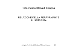 Relazione sulla performance anno 2014