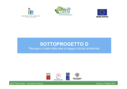sottoprogetto d - Provincia di Savona