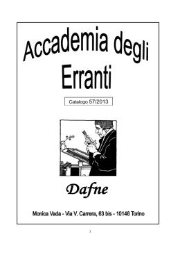 Ultimo catalogo libri - Accademia degli Erranti