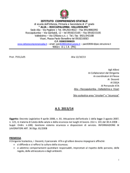 Comunicazione di sicurezza diretta al personale