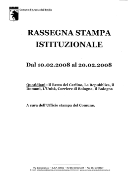 rassegna stampa istituzionale - Comune di Anzola dell`Emilia