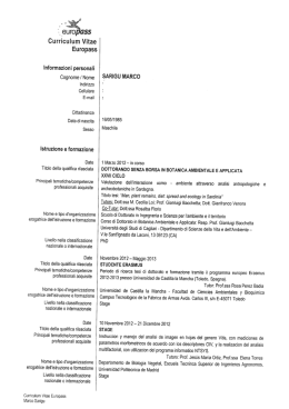 Sarigu M. - C.V - Universit&agrave; degli studi di Cagliari.
