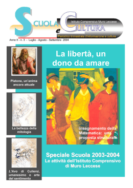 Scuola e Cultura - Luglio 2004 - Istituto Comprensivo Muro Leccese