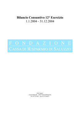 bilancio 2004 - Fondazione Cassa di Risparmio di Saluzzo