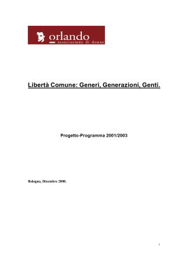 Libert&agrave; Comune: Generi, Generazioni, Genti.
