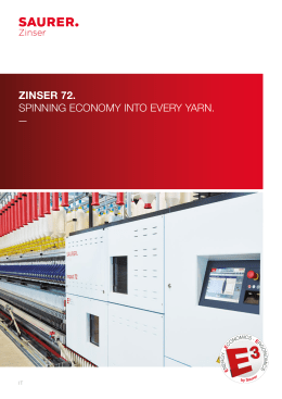 zinser 72. spinning economy into every yarn.