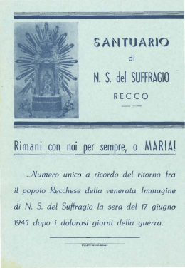 Numero unico 1945 - Santuario Nostra Signora del Suffragio di Recco