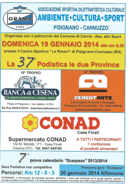 Locandina podistica due province 2014