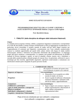 Piano di lavoro strutturato per assi culturali e competenze Assi