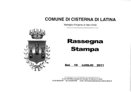 Dal 1 9 LUGLIO 201 1 - Comune di Cisterna di Latina