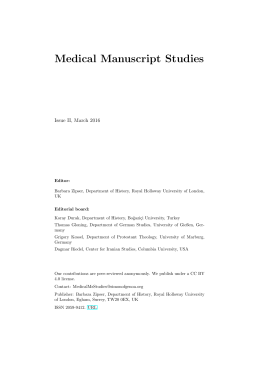 Medical Manuscript Studies