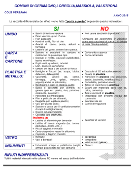 RACCOLTA 2015 - Sito Ufficiale Comune di Massiola