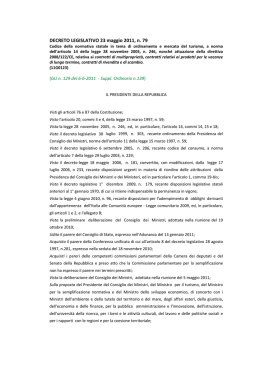 DECRETO LEGISLATIVO 23 maggio 2011, n. 79