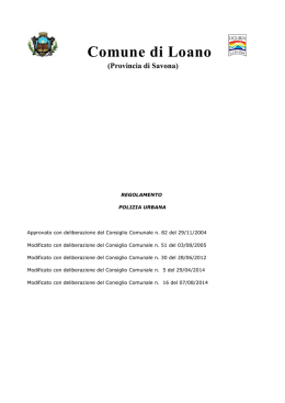 Regolamento di POLIZIA URBANA