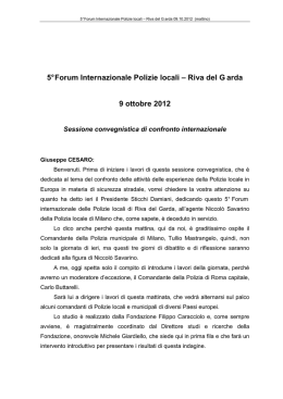 Sessione convegnistica di confronto internazionale