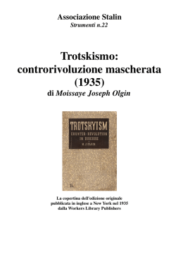 Trotskismo: controrivoluzione mascherata (1935)
