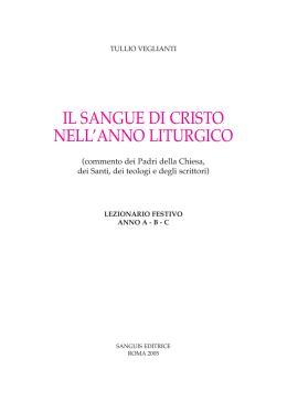 il sangue di cristo nell`anno liturgico