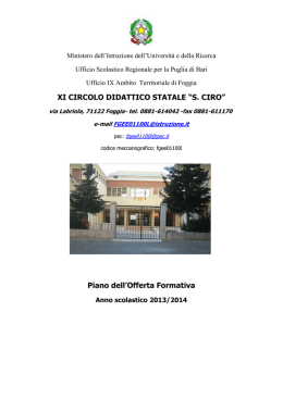 P.O.F. - Scuole dell`Infanzia e del Primo Ciclo d`Istruzione San Ciro