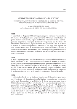 Cronologia di eventi culturali a Bergamo dal 1968 al 2006