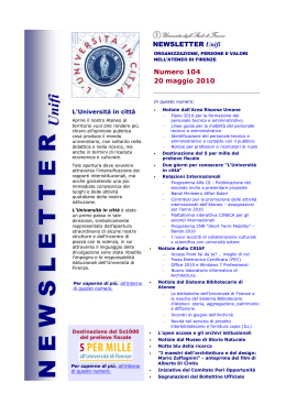 newsletter - Università degli Studi di Firenze