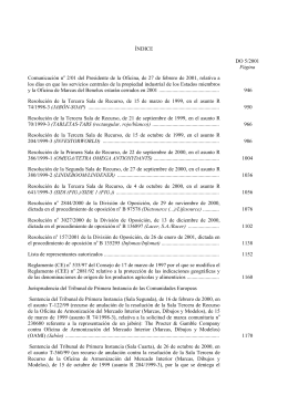 &Iacute;NDICE DO 5/2001 P&aacute;gina Comunicaci&oacute;n no 2/01 del Presidente de