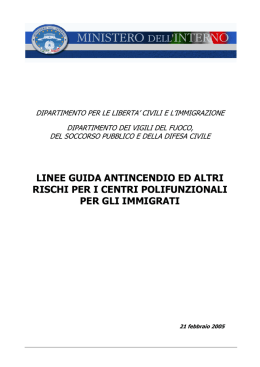 linee guida antincendio ed altri rischi per i centri