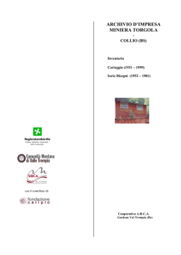 Miniera Torgola - Rete Bibliotecaria Bresciana e Cremonese
