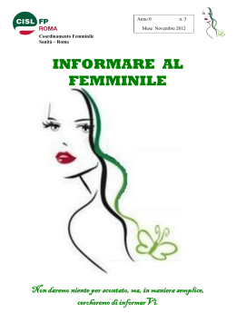 informare al femminile n. 3 - Cisl FP Roma Capitale
