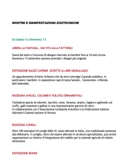 MOSTRE E MANIFESTAZIONI ZOOTECNICHE Da