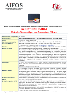 LA GESTIONE D`AULA - Italia Consulenze & Formazione