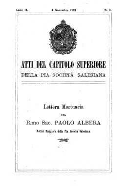 atti del capitolo superiore