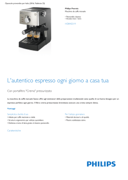 Product Leaflet: Macchina da caffè manuale, pannarello