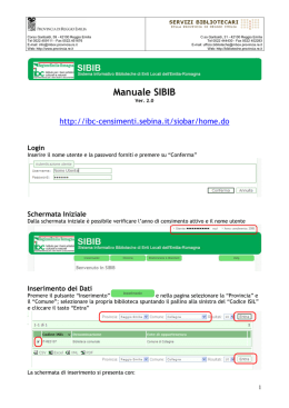 Manuale SIBIB - Biblioteche della Provincia di Reggio Emilia