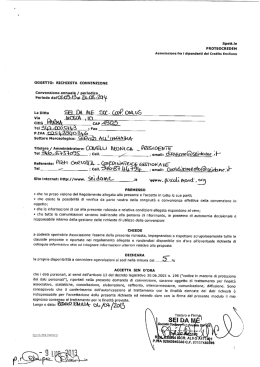 Spett.le PROTEOCREDEM Associazione fra i dipendenti del Credito