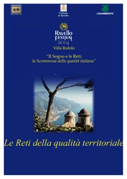 Le reti della qualit&agrave; territoriale