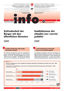 Soddisfazione dei cittadini con i servizi pubblici