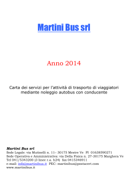 Carta dei servizi Martini Bus