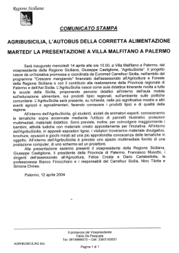 AgribuSicilia, l`autobus della corretta