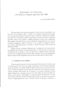 La Fiaccola&raquo; e la Chiesa a Trapani agli inizi del