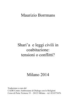 Maurizio Borrmans Shari`a e leggi civili in coabitazione: tensioni o