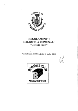 Regolamento Biblioteca CC21 2010