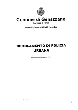 Regolamento Polizia Urbana