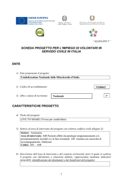 scheda progetto per l`impiego di volontari in servizio civile in italia