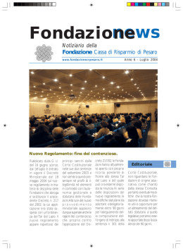 fondazione luglio 2004 - Fondazione Cassa di Risparmio di Pesaro