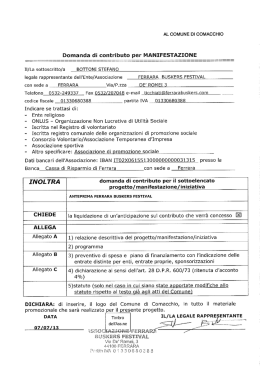 Domanda di contributo per MANIFESTAZIONE